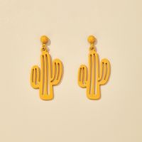 Europäische Und Amerikanische Mode Persönlichkeit Kreative Legierung Diamant Mit Perlen Kaktus Ohrringen Mädchen Herz Koreanische Ohrringe sku image 1