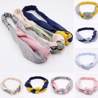 Korean  Knot Wide-brimmed Cross Retro Middle Knotted Headband Wholesale main image 1