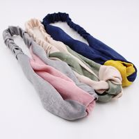 Korean  Knot Wide-brimmed Cross Retro Middle Knotted Headband Wholesale main image 4
