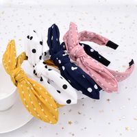 Fashion Spotted Cross  Simple Fabric Wide-sided Knotted Headband Wholesale main image 1