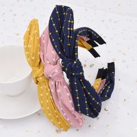 Fashion Spotted Cross  Simple Fabric Wide-sided Knotted Headband Wholesale main image 5