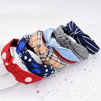 Korean New  Simple Fabric Wide-brimmed Spotted Cross Headband Wholesale main image 2