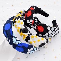Korean New  Simple Fabric Wide-brimmed Spotted Cross Headband Wholesale main image 4