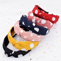 Korean New  Simple Fabric Wide-brimmed Spotted Cross Headband Wholesale main image 3