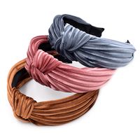 New Striped Plush Korean Fabric Wide-brimmed Headband Wholesale main image 2