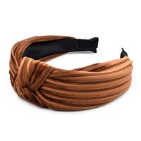 New Striped Plush Korean Fabric Wide-brimmed Headband Wholesale main image 3