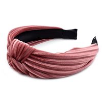 New Striped Plush Korean Fabric Wide-brimmed Headband Wholesale main image 5
