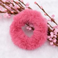 Korean Plush Tie-up Imitation Rabbit Fur Rubber Wholesale main image 4