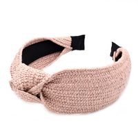 New Raffia Woven Fabric Wide-brimmed Headband Knotted Hair Accessories Wholesale main image 3