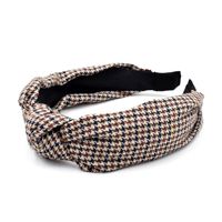 Classic  Wide-brim Small Plaid  Retro Plaid Embossed Headband   Wholesale main image 4