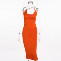 Pencil Skirt Sexy Commute Backless Solid Color Maxi Long Dress main image 3