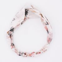 Korea Breathable Chiffon Flower Feminine Fabric Cross Elastic Wash Face Headband  Wholesale main image 4