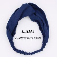 Solid Color Cloth Cross Hair Band Korean Simple Headband  Wholesale main image 2