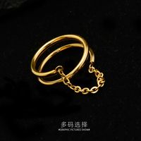 Retro Simple Index Finger Double Ring Titanium Steel Plated 18k Without Fading Wholesale main image 6