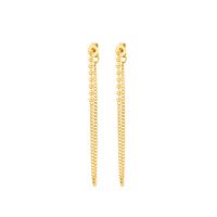 Long Ear Line Titanium Steel 18k Real Gold Anti-allergic Earrings Wholesale main image 3