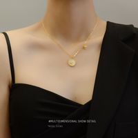 Collar De Crisantemo Pequeño De Concha Blanca Collar De Mujer Colgante De Acero De Titanio Femenino Que No Se Desvanece main image 1
