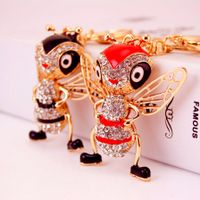 Korean Creative Dripping Craft Cute Bee Keychain Bag Insect Animal Metal Pendant Wholesale main image 4