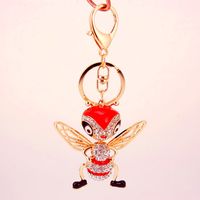Korean Creative Dripping Craft Cute Bee Keychain Bag Insect Animal Metal Pendant Wholesale main image 5