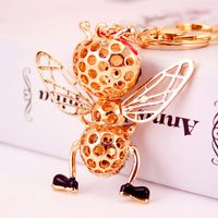 Korean Creative Dripping Craft Cute Bee Keychain Bag Insect Animal Metal Pendant Wholesale main image 6