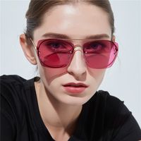 Metal Frameless Sunglasses Fashion Four-frame Large-frame Color Sunglasses Wholesale main image 1