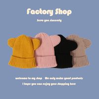 Children's Hats Round Ears Woolen Hats New Cute Baby Hats Warm Knitted Hats Wholesale main image 3