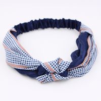 Korean  Knot Wide-brimmed Cross Retro Middle Knotted Headband Wholesale sku image 2