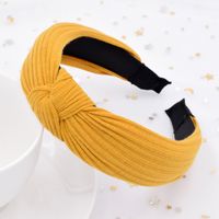 Wide-sided Knitted Striped Cross-knotted Headband Korean Fabric Simple Headband Wholesale sku image 2