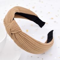 Wide-sided Knitted Striped Cross-knotted Headband Korean Fabric Simple Headband Wholesale sku image 3