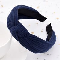 Wide-sided Knitted Striped Cross-knotted Headband Korean Fabric Simple Headband Wholesale sku image 4
