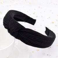 Wide-sided Knitted Striped Cross-knotted Headband Korean Fabric Simple Headband Wholesale sku image 5