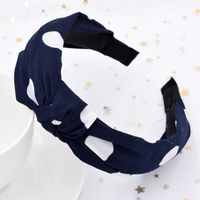 Korean New  Simple Fabric Wide-brimmed Spotted Cross Headband Wholesale sku image 4