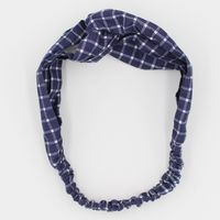 Retro Color Matching Checkered Striped Fabric Cross Wash Face Headband Wholesale sku image 5