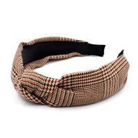 Classic  Wide-brim Small Plaid  Retro Plaid Embossed Headband   Wholesale sku image 1