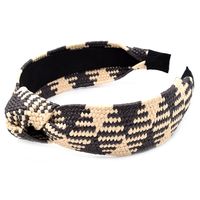 New Raffia Woven Fabric Wide-brimmed Headband Knotted Hair Accessories Wholesale sku image 1