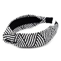 New Raffia Woven Fabric Wide-brimmed Headband Knotted Hair Accessories Wholesale sku image 2