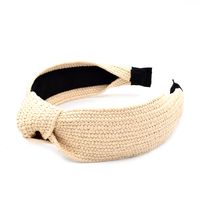 New Raffia Woven Fabric Wide-brimmed Headband Knotted Hair Accessories Wholesale sku image 4