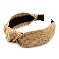 New Raffia Woven Fabric Wide-brimmed Headband Knotted Hair Accessories Wholesale sku image 7