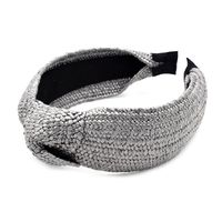 New Raffia Woven Fabric Wide-brimmed Headband Knotted Hair Accessories Wholesale sku image 8