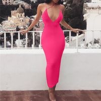 Pencil Skirt Sexy Commute Backless Solid Color Maxi Long Dress sku image 8