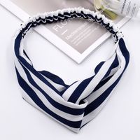 Simple  Striped Cross  Retro Check Ladies Elastic Headband Wholesale sku image 8