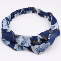 Floral Chiffon Elastic Cross Fabric Wash Hair Band Wholesale sku image 3