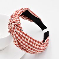 Neue Koreanische Kleine Blume Gitter Retro-stoff Geknotete Mode Stirnband Großhandel sku image 4