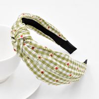 Neue Koreanische Kleine Blume Gitter Retro-stoff Geknotete Mode Stirnband Großhandel sku image 9