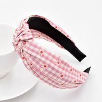 Neue Koreanische Kleine Blume Gitter Retro-stoff Geknotete Mode Stirnband Großhandel sku image 11