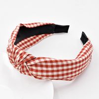 Classic Retro Plaid Fabric Knotted Hair Plaid Headband Wholesale sku image 1