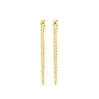 Boucles D&#39;oreilles Anti-allergiques En Or Véritable 18 Carats En Acier Titane Longue Ligne D&#39;oreille En Gros sku image 2