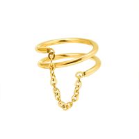 Retro Simple Index Finger Double Ring Titanium Steel Plated 18k Without Fading Wholesale sku image 12