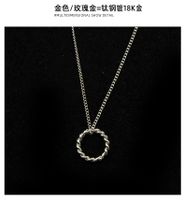 Fashion Twist Titanium Steel Hypoallergenic Necklace Earring Set For Women sku image 38
