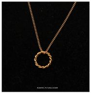 Fashion Twist Titanium Steel Hypoallergenic Necklace Earring Set For Women sku image 37