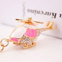 Korean Creative Airplane Helicopter Model Metal Pendant Men's Motorcycle Keychain Wholesale sku image 11